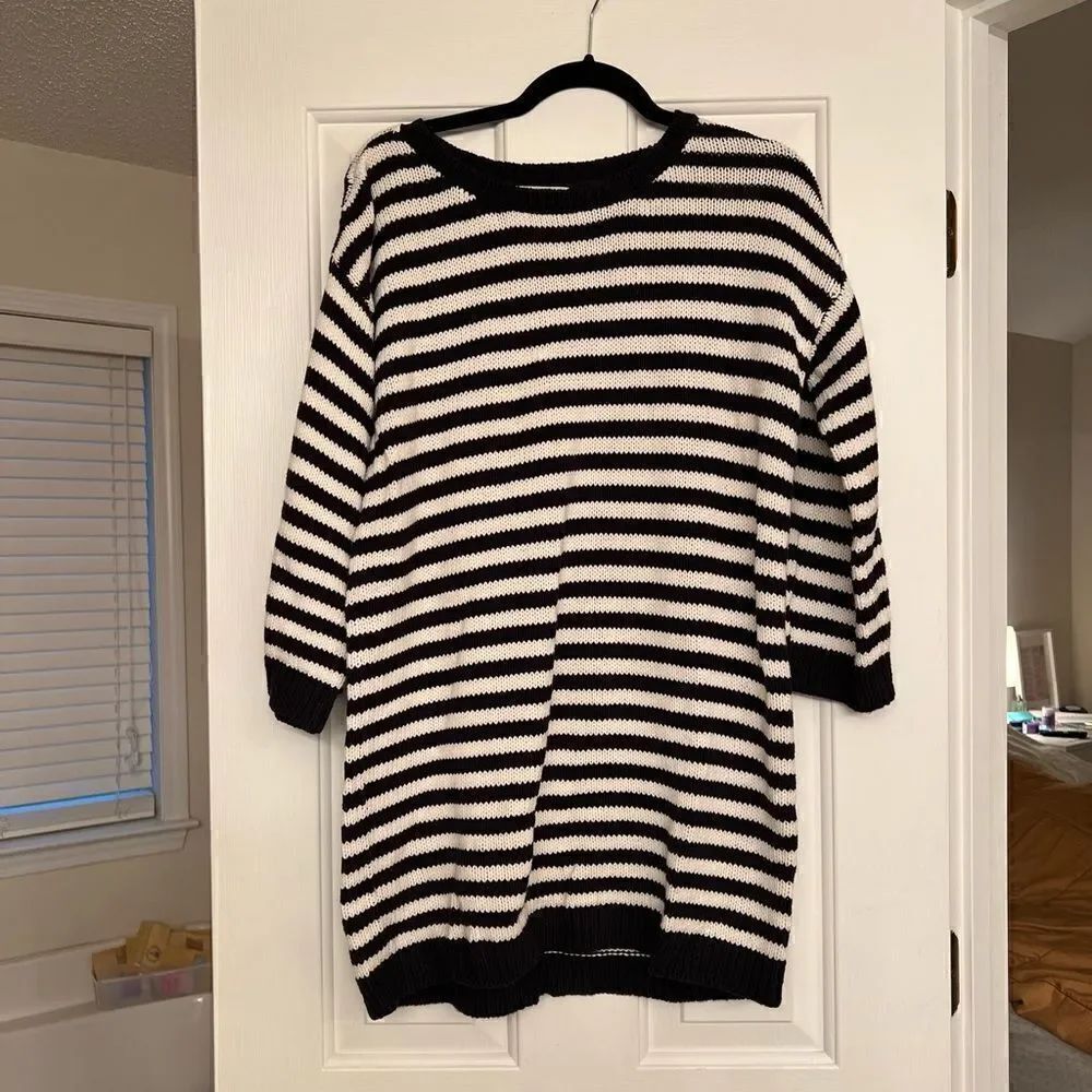 Lands’ End Striped Sweater Tunic M